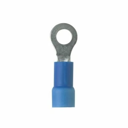 Panduit Ring Terminal, #10 Stud Size, 14 AWG, 600 V, Vinyl Insulated, Blue, 100 PK PV14-10RX-C